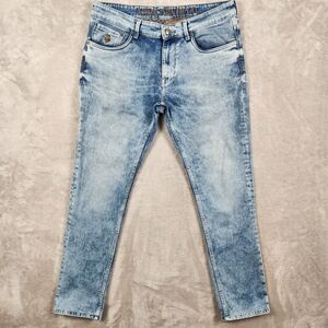 U.S. Polo Assn. Jeans Brandon Men's Acid Wash Blue Slim Tapered Size W33